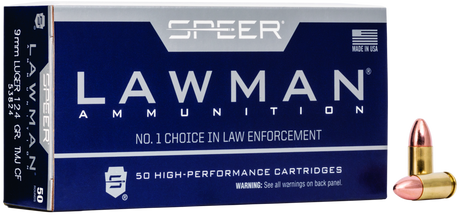 Speer Pistolenmunition Lawman 9 x 19 8g Total Metal Jacket Handgun Clean-Fire Training