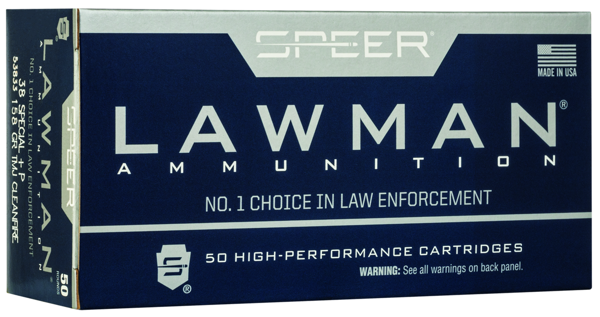 Speer Revolvermunition Lawman .38 Special 10,2g Total Metal Jacket +P