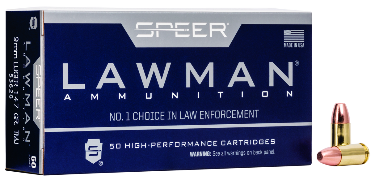 Speer Pistolenmunition Lawman 9 x 19 9,5g Total Metal Jacket Handgun Training