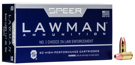 Speer Pistolenmunition Lawman 9 x 19 9,5g Total Metal Jacket Handgun Training