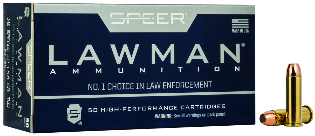 Speer Revolvermunition Lawman .38 Special 10,2g Total Metal Jacket +P Handgun Training