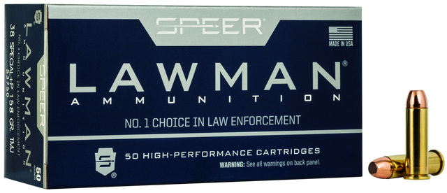 Speer Revolvermunition Lawman .38 Special 10,2g Total Metal Jacket +P Handgun Training