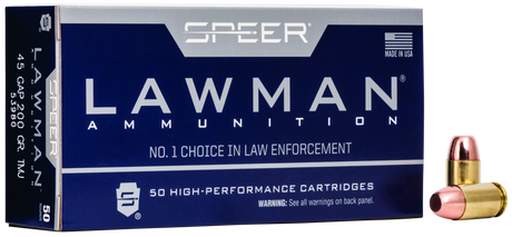 Speer Pistolenmunition Lawman .45 GAP 13g Total Metal Jacket Handgun Training