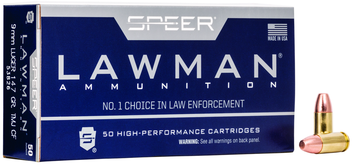 Speer Pistolenmunition Lawman 9 x 19 9,5g Total Metal Jacket Handgun Clean-Fire Training
