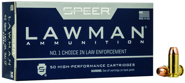 Speer Pistolenmunition Lawman .40 S&W 11,7g Total Metal Jacket Handgun Clean-Fire Training