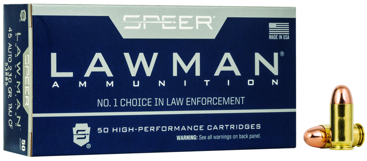 Speer Pistolenmunition Lawman .45 Auto 14,90g Total Metal Jacket Handgun Clean-Fire Training