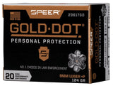 Speer Pistolenmunition Gold Dot 9 x 19 8g Gold Dot Hollow Point