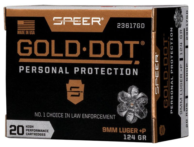 Speer Pistolenmunition Gold Dot 9 x 19 8g Gold Dot Hollow Point