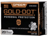Speer Pistolenmunition Gold Dot 9 x 19 8g Gold Dot Hollow Point