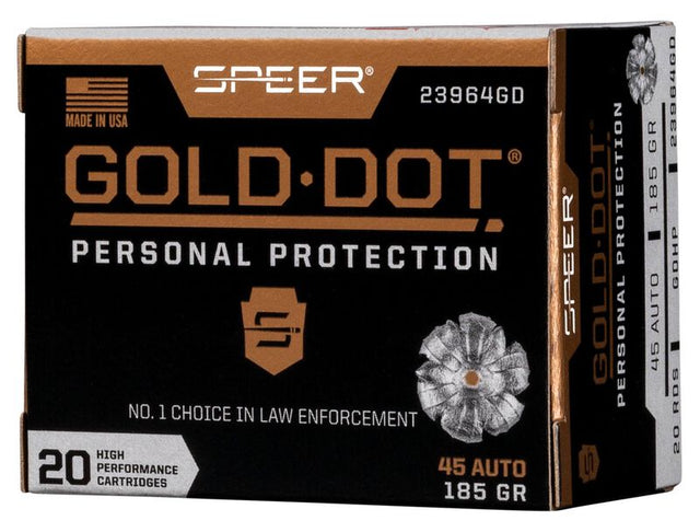 Speer Pistolenmunition Gold Dot .45 Auto 12,00g Gold Dot Hollow Point