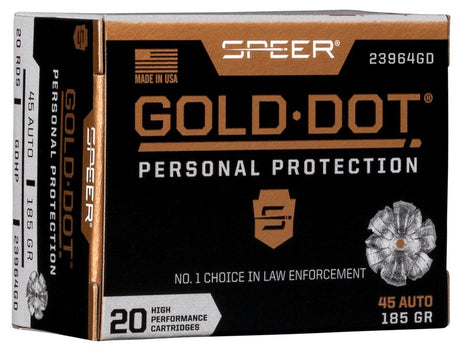 Speer Pistolenmunition Gold Dot .45 Auto 12,00g Gold Dot Hollow Point
