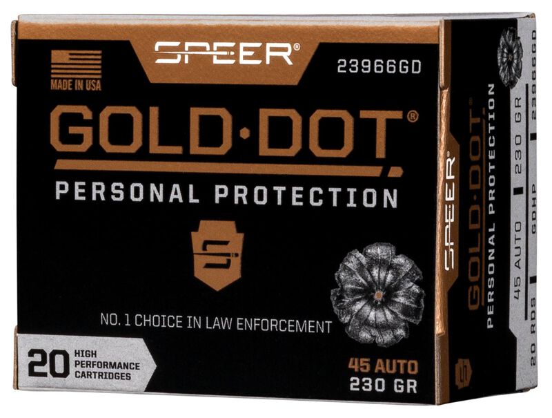 Speer Pistolenmunition Gold Dot .45 Auto 14,90g Gold Dot Hollow Point