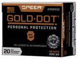 Speer Pistolenmunition Gold Dot .45 Auto 14,90g Gold Dot Hollow Point