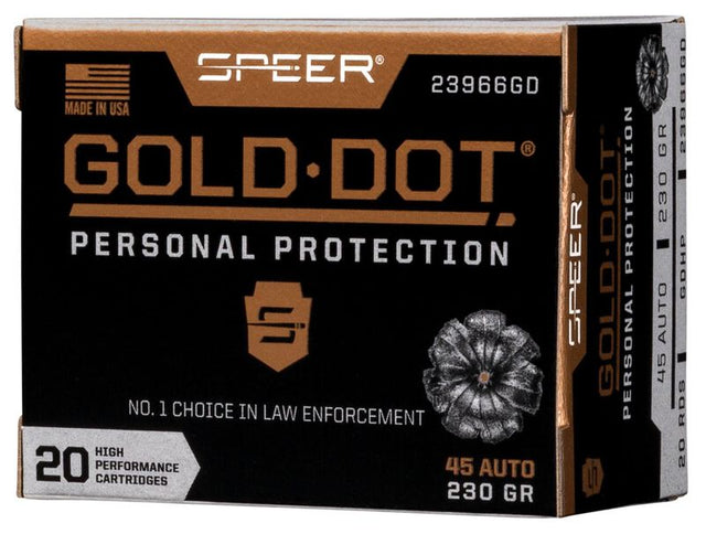 Speer Pistolenmunition Gold Dot .45 Auto 14,90g Gold Dot Hollow Point
