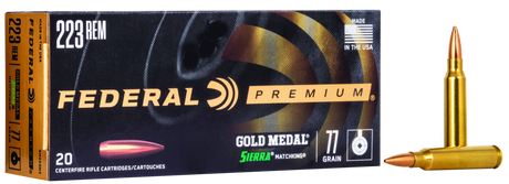 Federal Büchsenmunition Gold Medal .223 Rem 5g Sierra Matchking Boat Tail Hollow Point