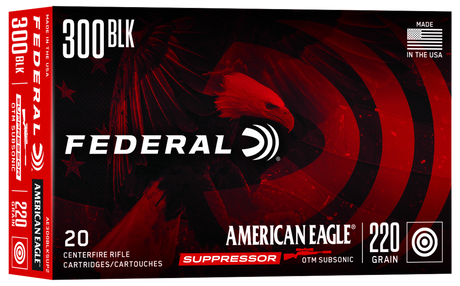 Federal Büchsenmunition American Eagle .300 AAC Blackout 14,3g Open Tip Match Sub-Sonic