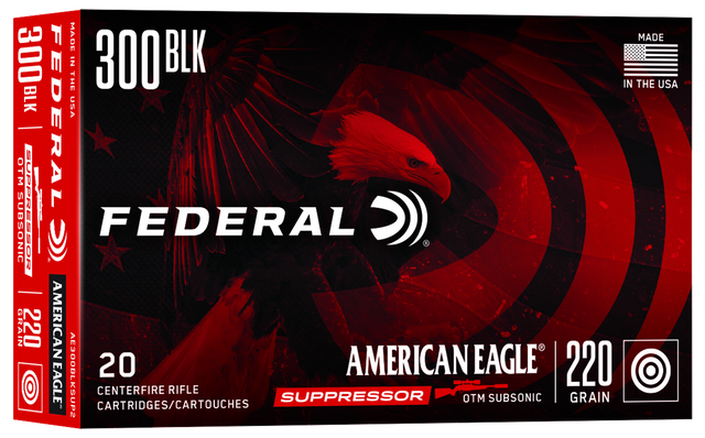 Federal Büchsenmunition American Eagle .300 AAC Blackout 14,3g Open Tip Match Sub-Sonic