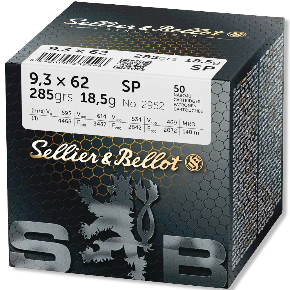 Sellier & Bellot Büchsenmunition 9,3 x 62 18,5g Soft Point Schüttpackung mit 50 Stück