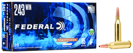 Federal Büchsenmunition .243 Win. 5,5g Copper Hollow Point Power Shok