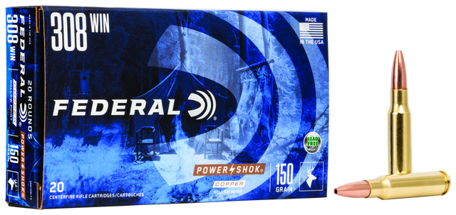 Federal Büchsenmunition .308 Win. 9,7g Copper Hollow Point Power Shok