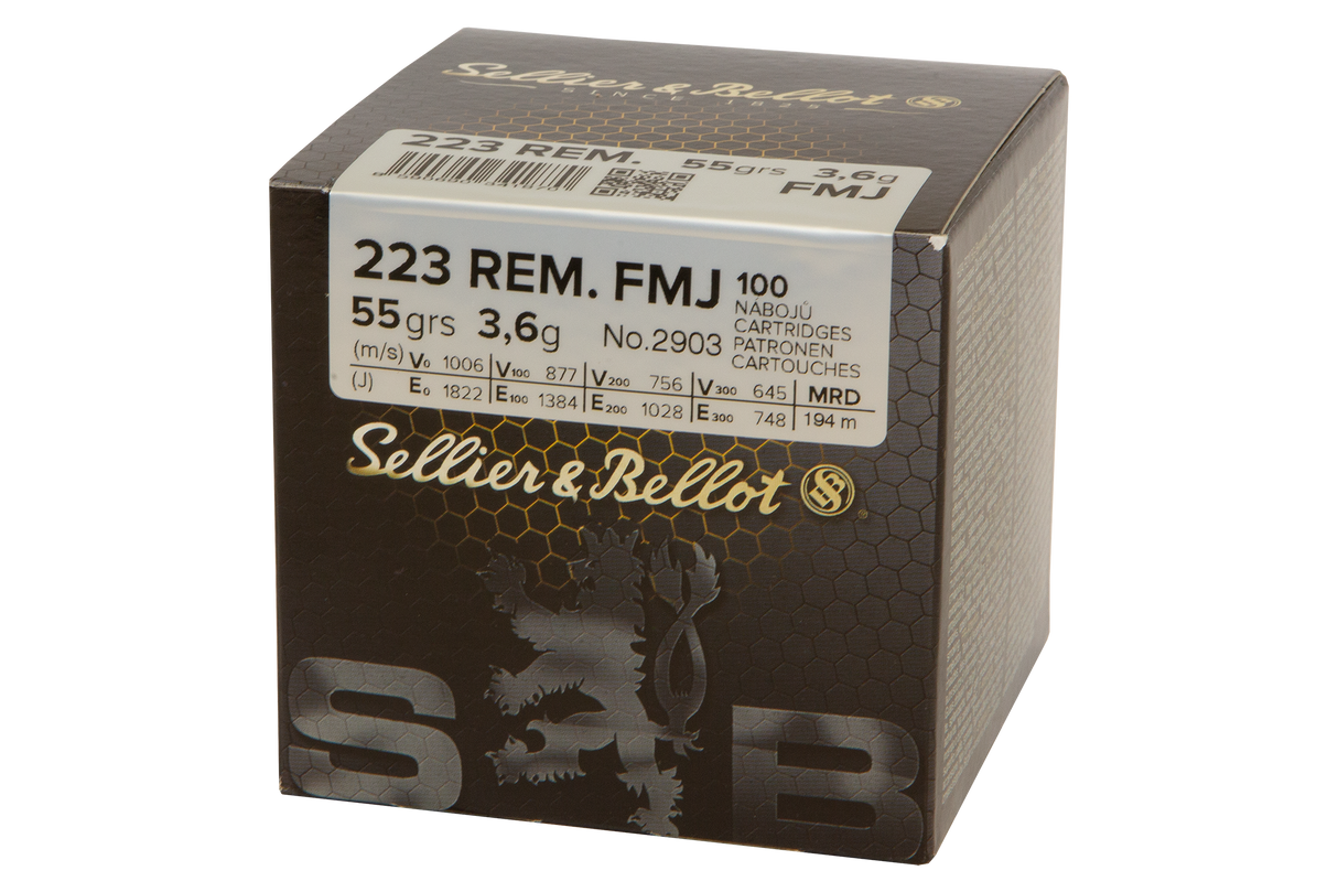Sellier & Bellot Büchsenmunition .223 Rem 3,6g Full Metal Jacket Schüttpackung mit 100 Stück