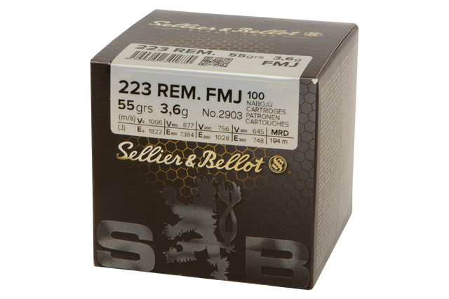 Sellier & Bellot Büchsenmunition .223 Rem 3,6g Full Metal Jacket Schüttpackung mit 100 Stück
