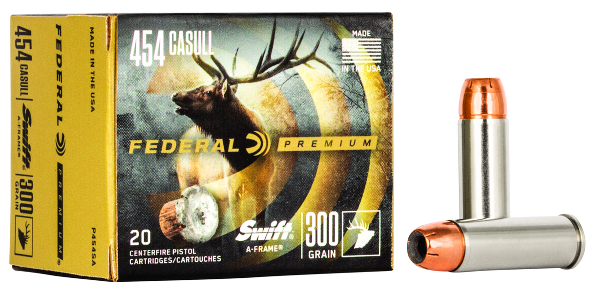 Federal Büchsenmunition Premium .454 Casull 19,4g Swift A-Frame Vital Shok