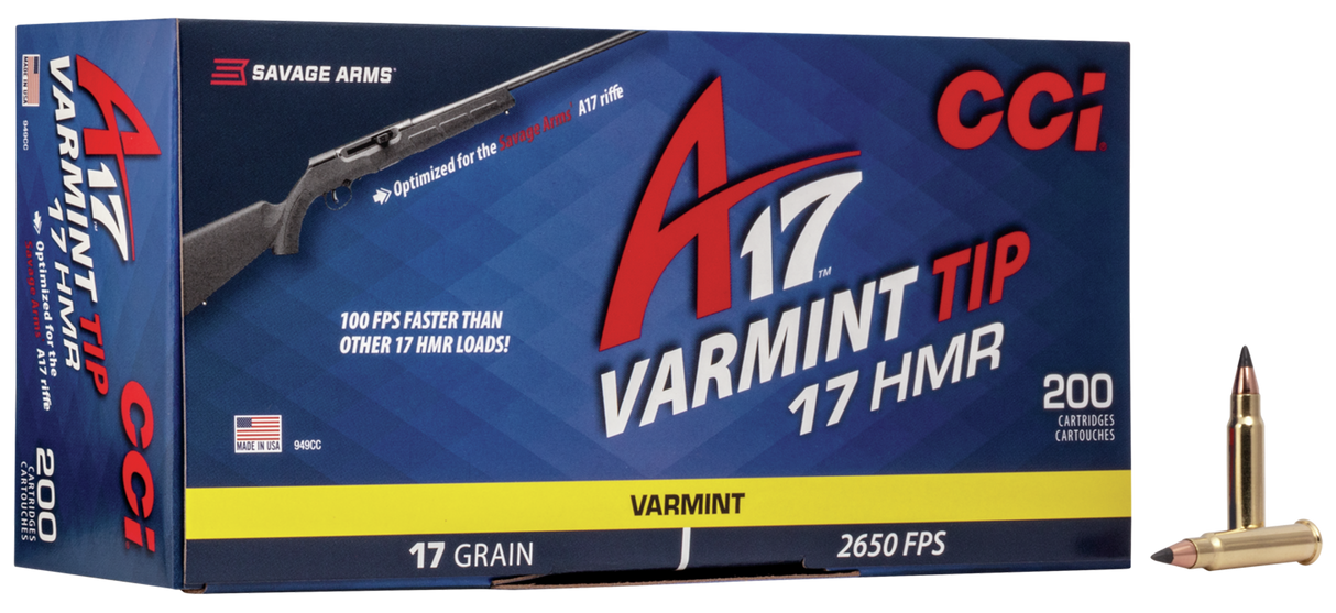 CCI Kleinkalibermunition .17 HMR 1,1g Tipped Varmint A17