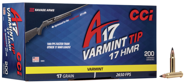 CCI Kleinkalibermunition .17 HMR 1,1g Tipped Varmint A17