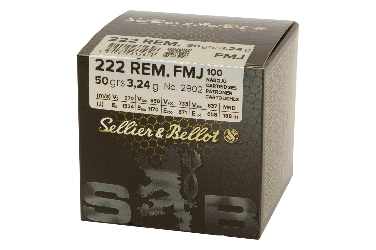 Sellier & Bellot Büchsenmunition .222 Rem. 3,24g Full Metal Jacket Schüttpackung mit 100 Stück