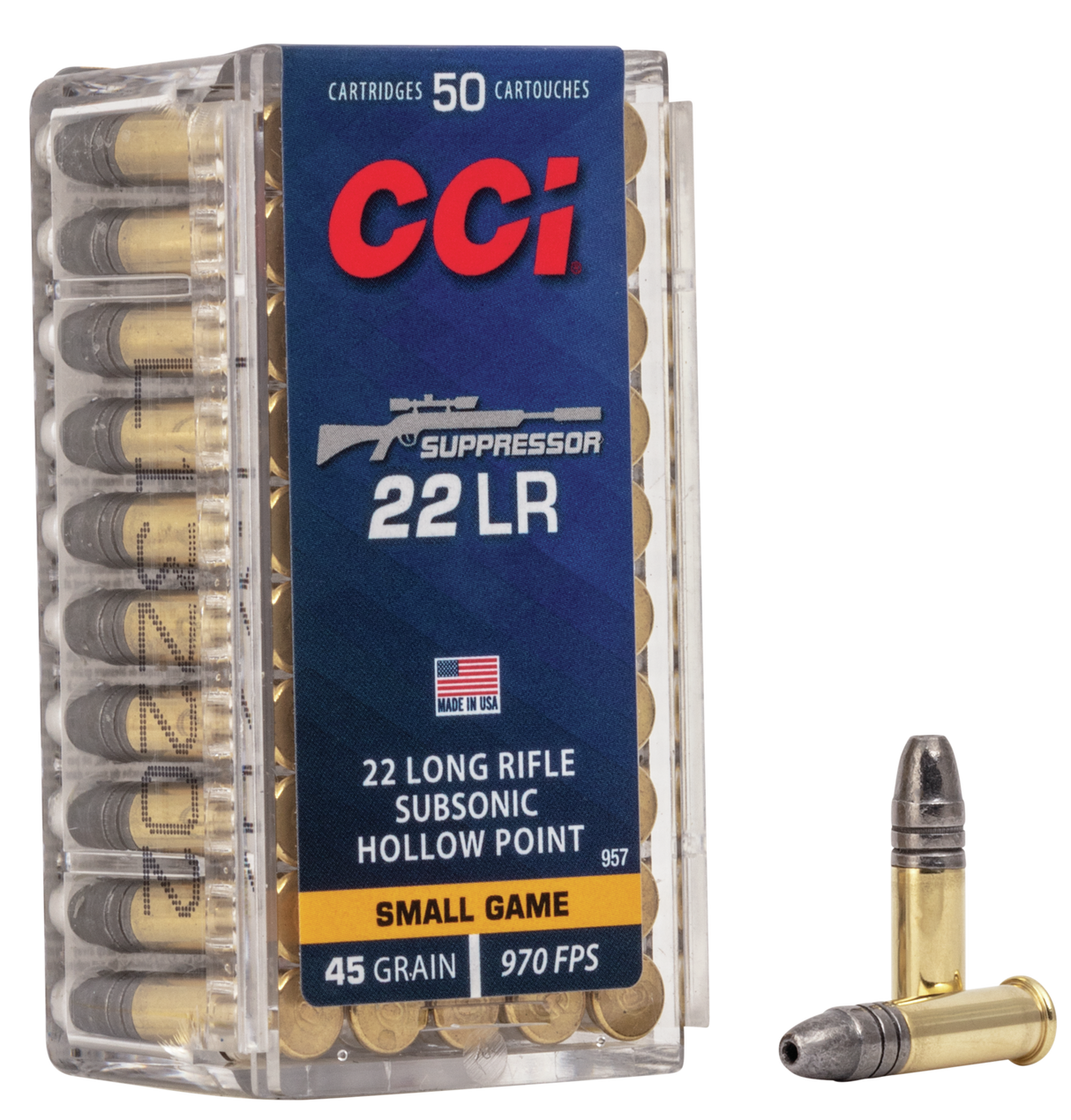 CCI Kleinkalibermunition .22 LR 2,9g Lead Hollow Point 22 Suppressor