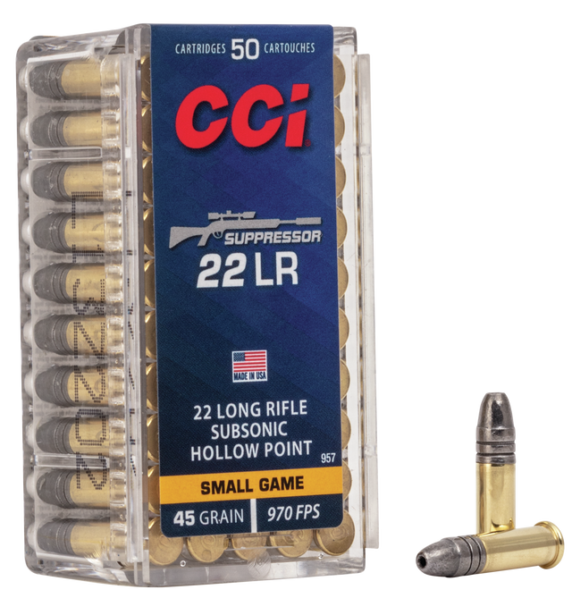 CCI Kleinkalibermunition .22 LR 2,9g Lead Hollow Point 22 Suppressor