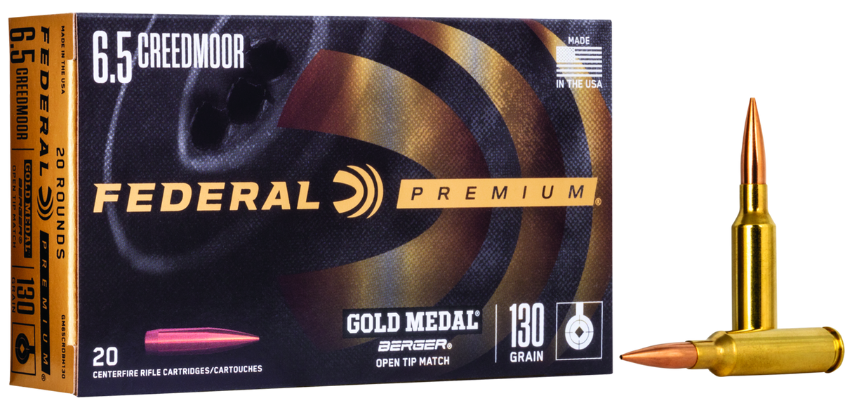 Federal Büchsenmunition Gold Medal 6,5 mm Creedmoor 8,4g Berger AR Hybrid Open Tip Match