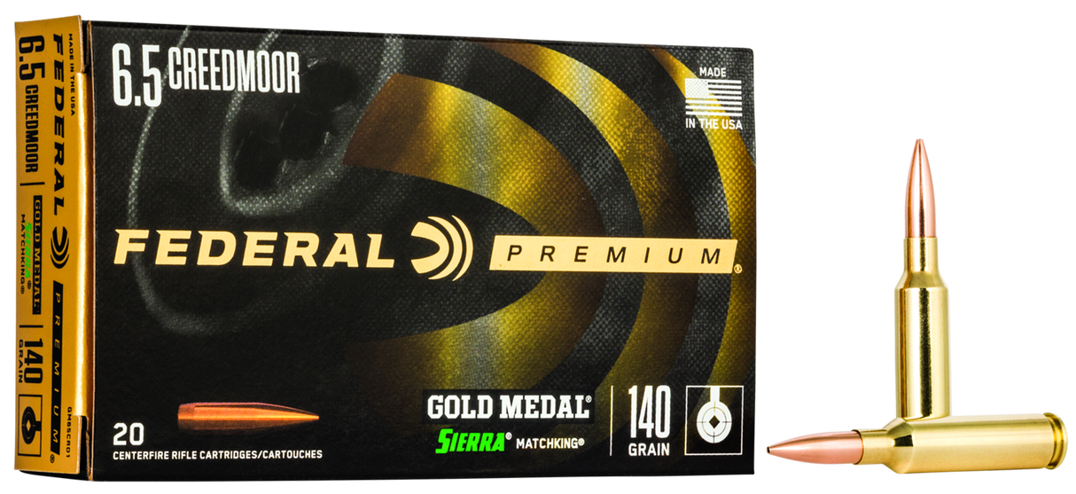 Federal Büchsenmunition Gold Medal 6,5 mm Creedmoor 9,1g Sierra Matchking Boat Tail Hollow Point