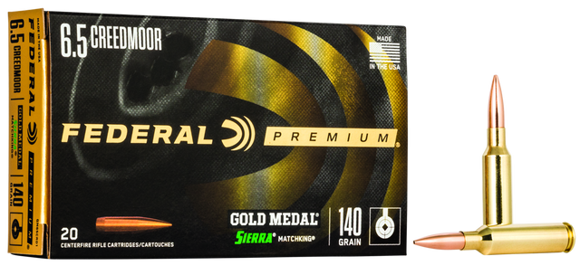 Federal Büchsenmunition Gold Medal 6,5 mm Creedmoor 9,1g Sierra Matchking Boat Tail Hollow Point