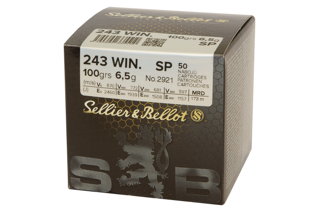 Sellier & Bellot Büchsenmunition .243 Win. 6,5g Soft Point Schüttpackung mit 50 Stück