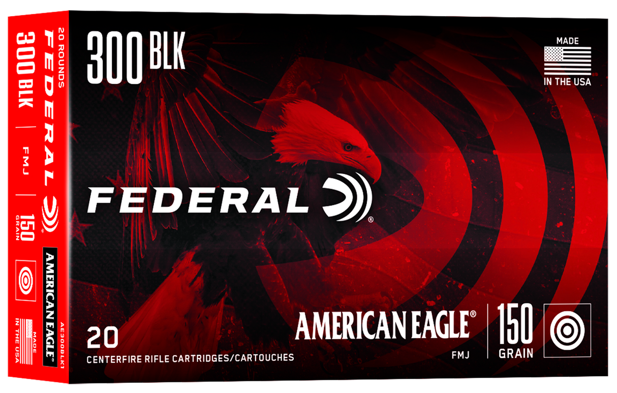 Federal Büchsenmunition American Eagle .300 AAC Blackout 9,7g Full Metal Jacket Boat Tail