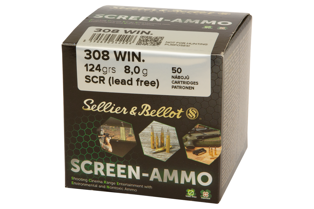 Sellier & Bellot Büchsenmunition SCREEN-Ammo .308 Win. 8g Screen (Lead Free) Schüttpackung mit 5