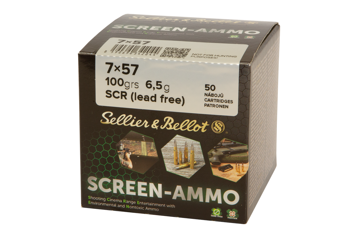Sellier & Bellot Büchsenmunition SCREEN-Ammo 7 x 57 6,5g Screen (Lead Free) Schüttpackung mit 50