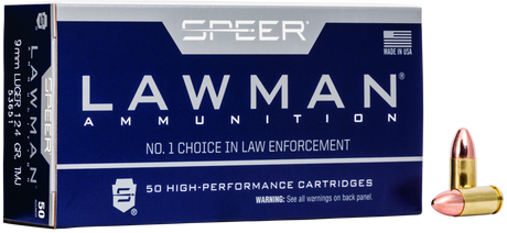 Speer Pistolenmunition Lawman 9 x 19 8g Total Metal Jacket Handgun Training