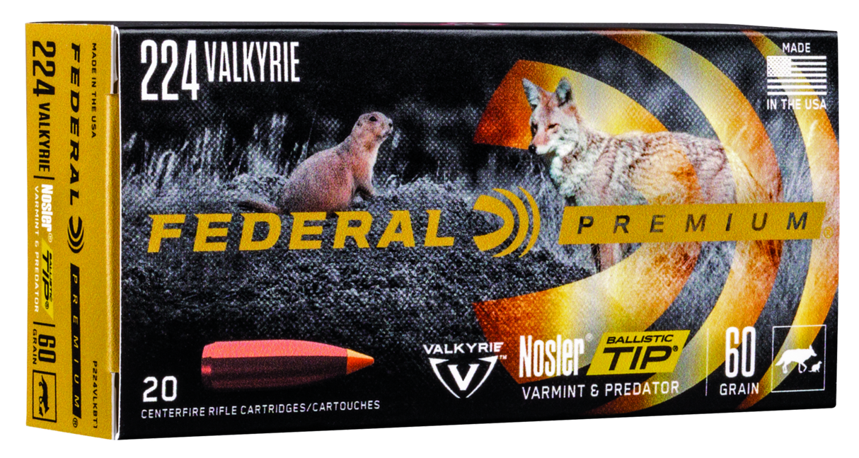 Federal Büchsenmunition Premium .224 Valkyrie 3,9g Nosler Ballistic Tip