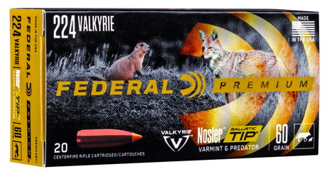Federal Büchsenmunition Premium .224 Valkyrie 3,9g Nosler Ballistic Tip