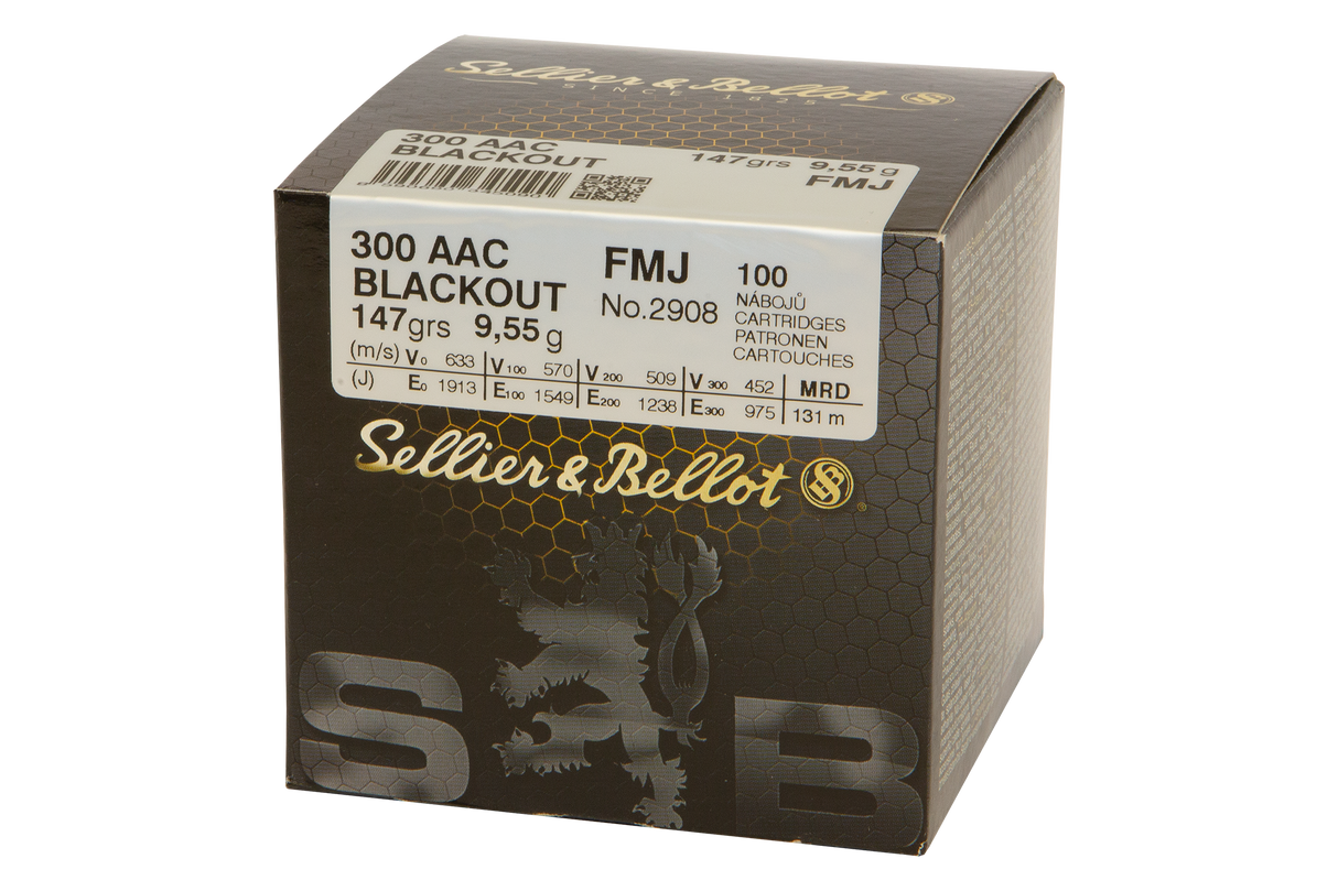 Sellier & Bellot Büchsenmunition .300 AAC Blackout 9,55g Full Metal Jacket Schüttpackung mit 100