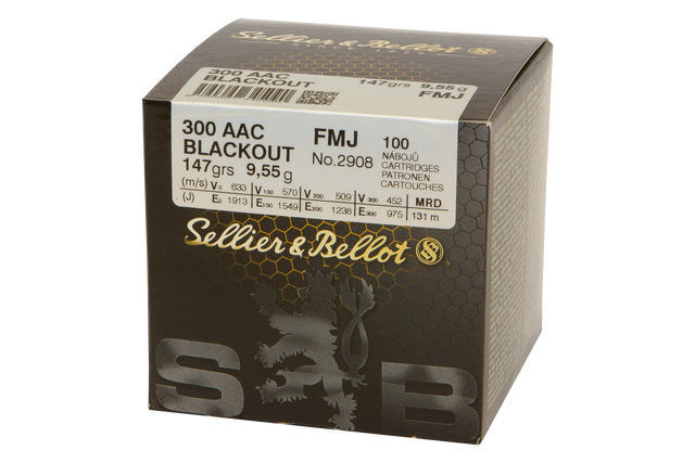 Sellier & Bellot Büchsenmunition .300 AAC Blackout 9,55g Full Metal Jacket Schüttpackung mit 100