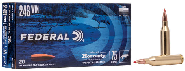 Federal Büchsenmunition .243 Win. 4,9g Hornady V-Max