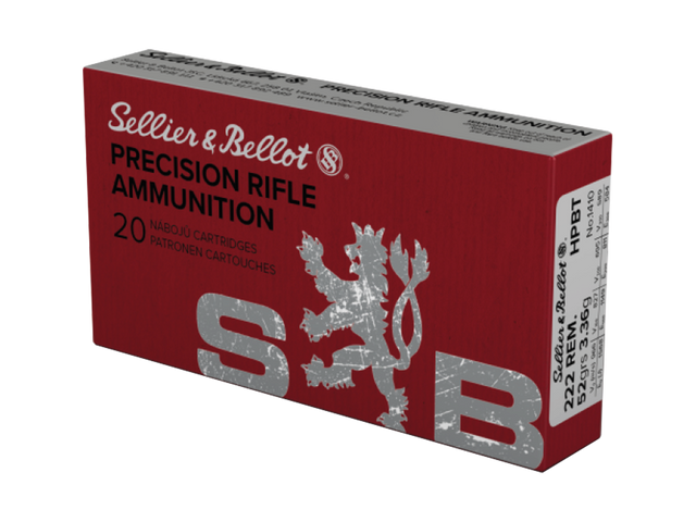 Sellier & Bellot Büchsenmunition Precision Ammo .222 Rem. 3,36g Hollow Point Boat Tail