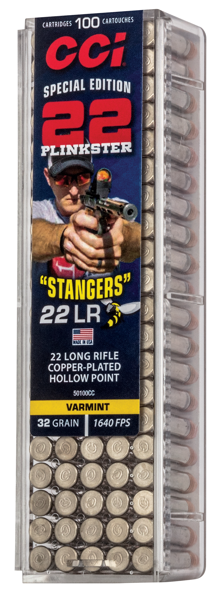 CCI Kleinkalibermunition .22 LR 2,10g Copper Plated Hollow Point Stanger, 1,640 fps muzzle velocity