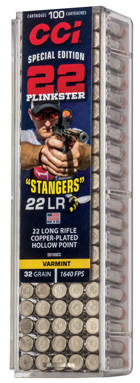 CCI Kleinkalibermunition .22 LR 2,10g Copper Plated Hollow Point Stanger, 1,640 fps muzzle velocity