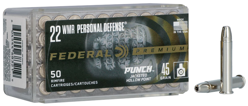 Federal Büchsenmunition Premium .22 Win. Mag. 2,90g Jacketed Hollow Point Punch Personal Defense