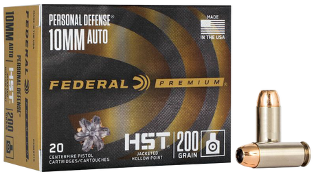 Federal Pistolenmunition Premium 10 mm Auto 12,96g Jacketed Hollow Point HST Personal Defense